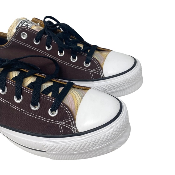 Converse Chuck Lift Men Platform Low Shoes Skate Canvas Brown Custom 171210C-WB - Picture 4 of 11